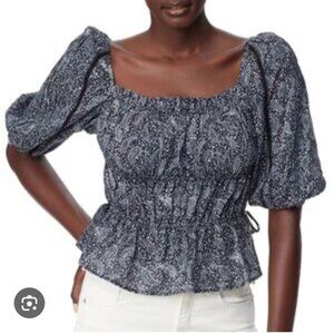 NWT Sam Edelman | Paisley Meadow Puff Half-Sleeve Cotton Top Size Large